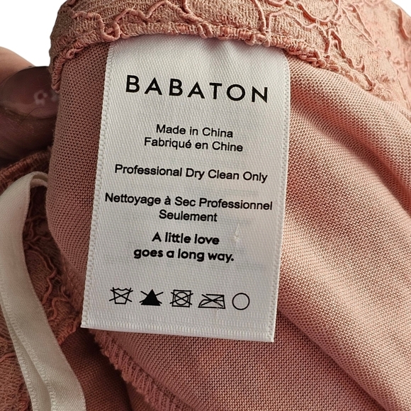 Aritzia Babaton Pink Floral Lace Embellished Midi Pencil Skirt Sz 8 - Picture 7 of 9